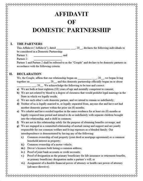 Affidavit Of Domestic Partnership Etsy Domestic Partnership