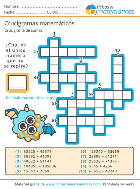 Crucigramas Matemáticos Descarga Pasatiempos con NumerosPDF