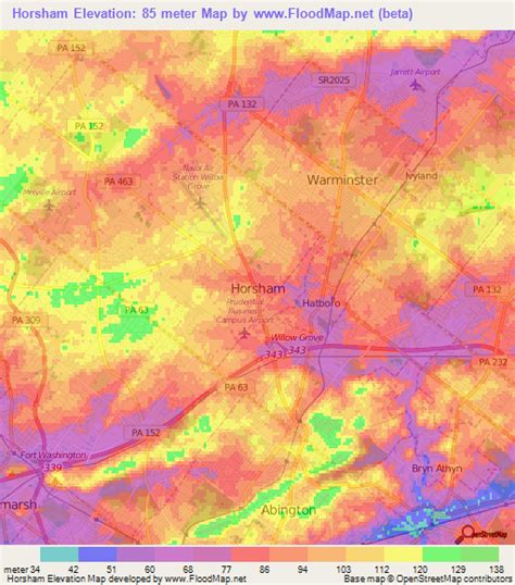 Elevation Of Horshamus Elevation Map Topography Contour