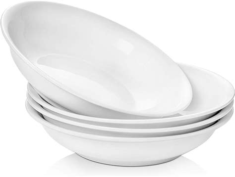 Amazon Dowan Pasta Bowls For Kitchen Oz Ceramic White