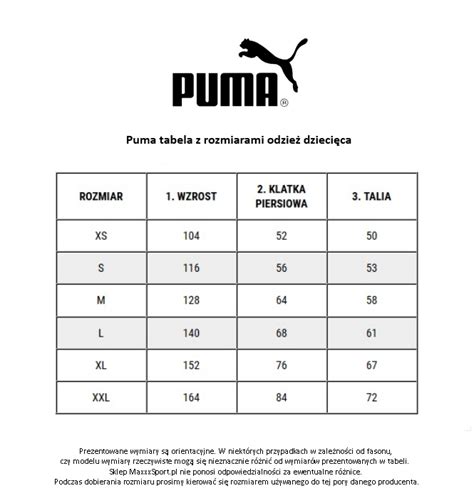 Tabele rozmiarów sklep internetowy MaxxxSport