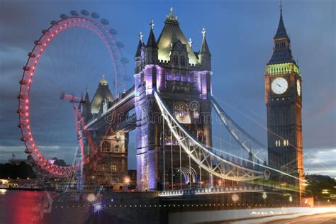 Londra Regno Unito Il Ponte Della Torre Big Ben Occhio Di Londra Ha