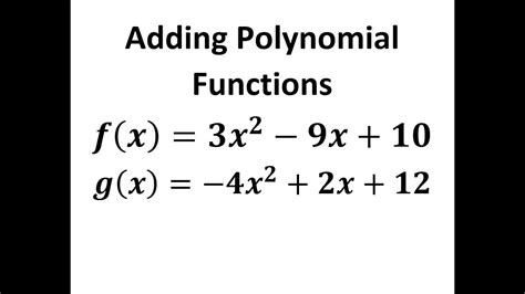 Adding Polynomial Functions Youtube