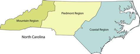 Geographical regions of North Carolina. Adapted from E. Ralsa ...