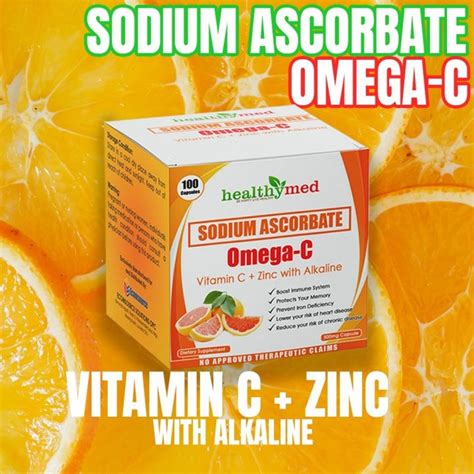 Healthymed Sodium Ascorbate Omega C Vitamin C Zinc With Alkaline 500mg Per Capsule 100 Pcs