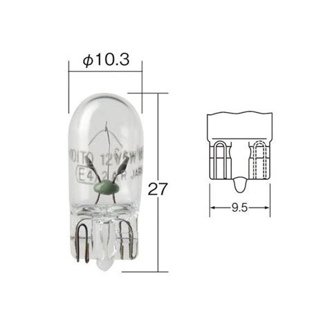 白熱 バルブ W5W 計器 ランプ ライト ウェッジ 12V 5W W2.1×9.5d T10 クリア 10個 一般 ノーマルバルブ 小糸 ...