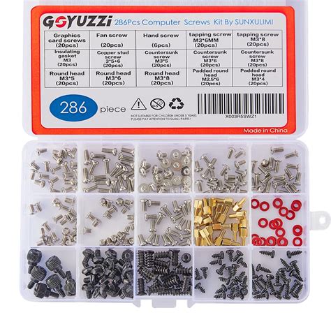 286pcs Computer Screw Standoffs Assortment Kit Pc Case Screws For Hard