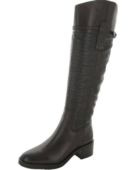 Franco Sarto Colttall Leather Tall Knee High Boots In Black Lyst