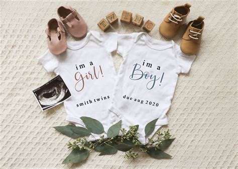 Editable Twin Pregnancy Announcement For Social Media Etsy Canada