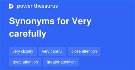 VERY CAREFULLY Synonyms: 170 Similar Phrases