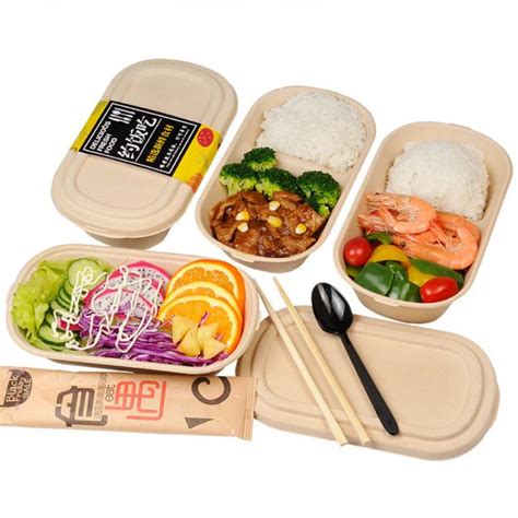 Biodegradable Sugarcane Bagasse Food Container Bamboo Pulp Food