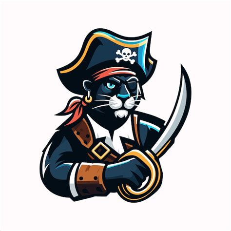 Premium Vector Panther Pirate Mascot Logo Design With Modern