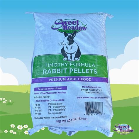 SWEET MEADOW FARM Timothy Pellets Adult Rabbit Food 40 Lb Bag Chewy