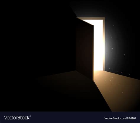 Light From The Open Door Royalty Free Vector Image