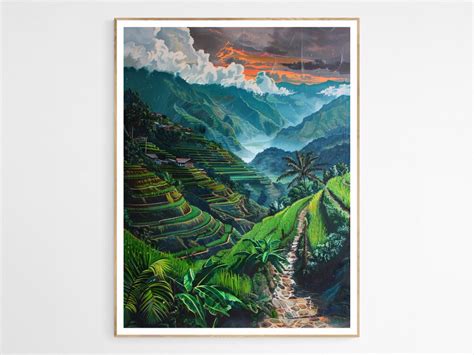stunning philippines banaue rice terrace art print colorful travel