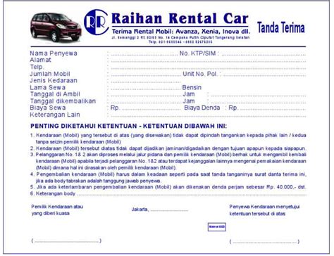 Cara Membuat Nota Bengkel Mobil Cara Membuat Kwitansi Sendiri Dengan Microsoft Word 5 Contoh