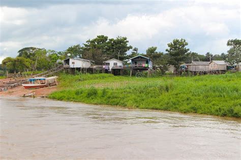 Amazon River Houses on Stilts in Amazonas, Brazil Stock Image - Image ...