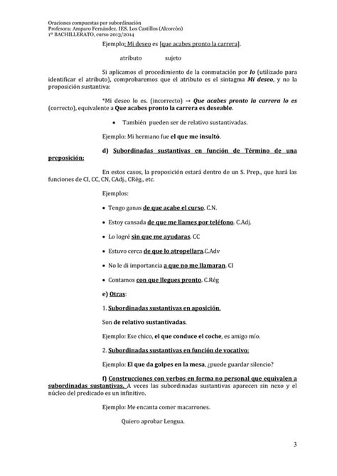 Proposiciones Subordinadas Sustantivas PDF