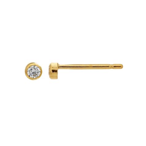 14 20 Yellow Gold Filled White CZ Set Post Earring RioGrande