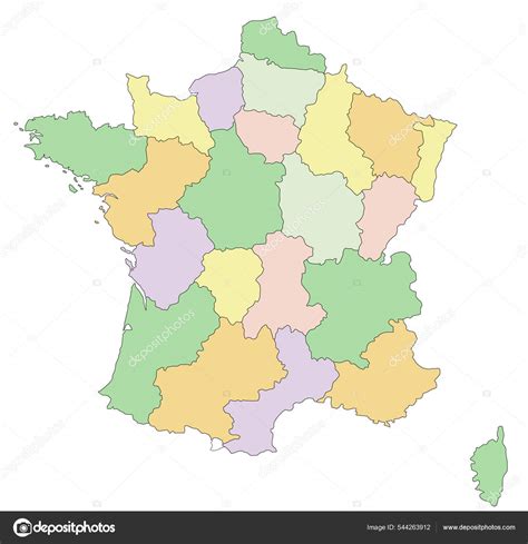 France Highly Detailed Editable Political Map Stock Illustration By