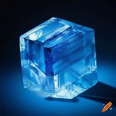 Blue Cube Crystal In A Photo On Craiyon