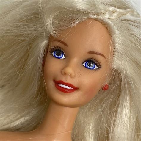 Mattel Toys Mattel Barbie Doll Blonde Hair Blue Eyes Nude Braid Red