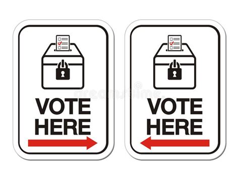 Vote Here Sign With Arrow Stock Vector Illustration Of Label 30810817