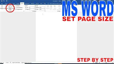 How To Set Page Size In Ms Word Youtube