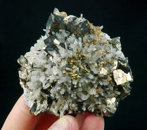 Arsenopyrite On Quartz With Chalcopyrite And Rhodochrosite Catawiki