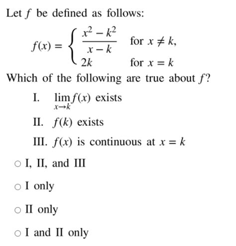 Solved { Let F Be Defined As Follows X2 K2 F X For X