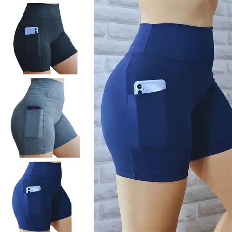 Shorts Academia Femenino Bolso Esportivo Em Roupa De Academia