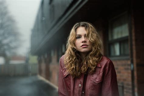 Wavy Hair Hair In Face Rain Model Leather Jackets Brunette Women