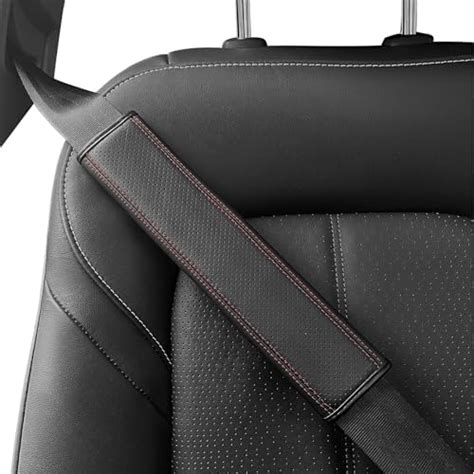 Aukee Seat Belt Shoulder Pad Soft Leather Car Safety Strap Covers Neck