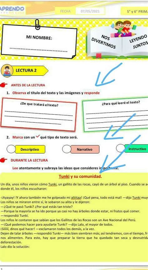 Tunki Y Su Comunidad De Que Trata El Texto Para Que Leere El Texto