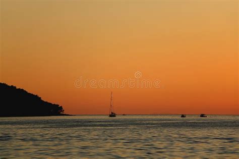 Sailboat And Sunset Stock Photo Image Of Island Vessel 294515582