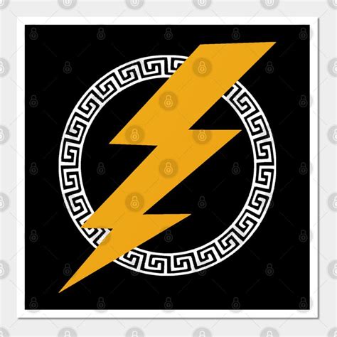 The Flash Symbol In Greek Style With A Lightning Bolt On It S Center Circle