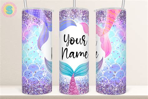 20oz Mermaid Tumbler Wrap Sublimation Graphic By Sunshine Design