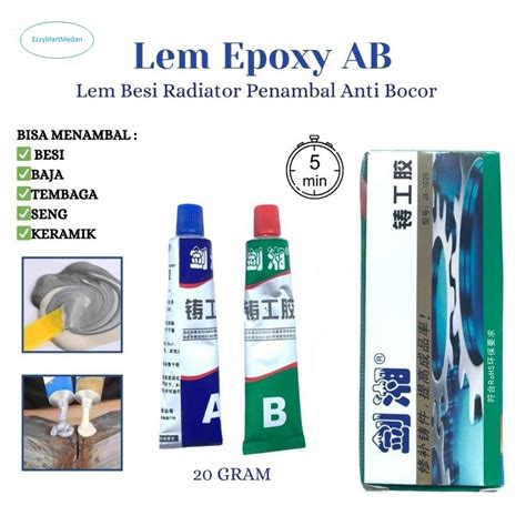 Jual Lem Ab Epoxy Kuat Penambal Besi Steel Metal Radiator Anti Bocor