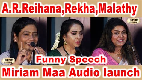 Rekha A R Reihana Malathy Narayan Miriam Maa Audio Launch Vj Ashiq