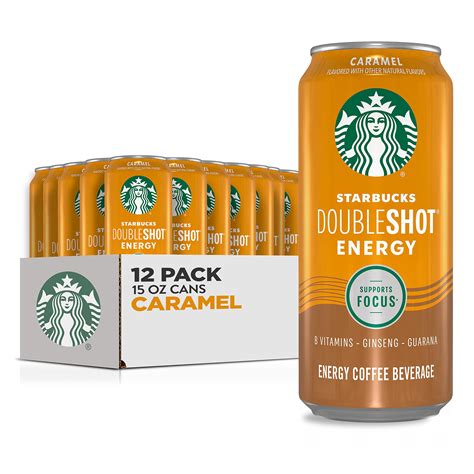 Starbucks Doubleshot Energy Drink Coffee Beverage Caramel Iced Coffee 15 Fl Oz Cans 12 Pack