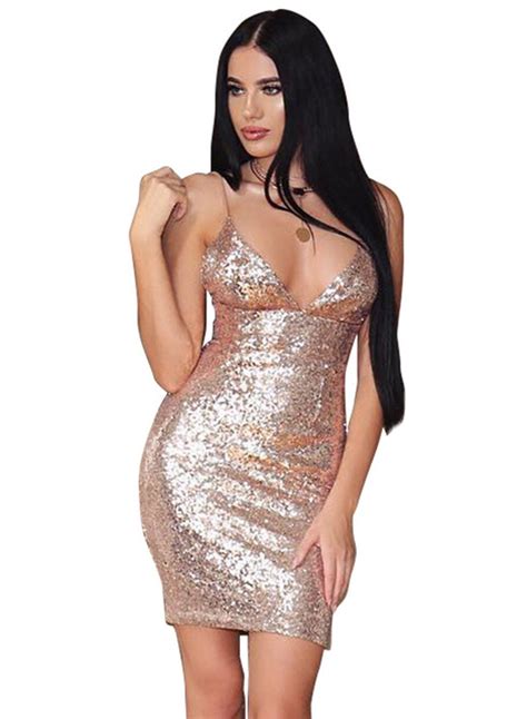 Robe Brillante De Club Bleu M Short Bodycon Dress Neck Bodycon