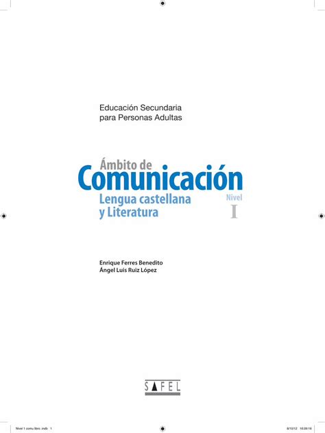 Pdf Comunicaci N Mbito De Lengua Castellana I Cursos