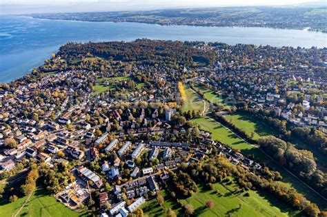 Luftaufnahme Konstanz Dorfkern an den See Uferbereichen vom Hörnle