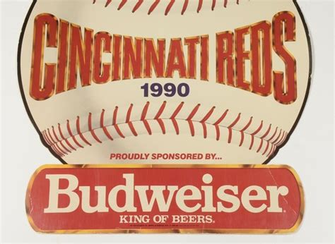 1990 Reds Champions Budweiser Sign Ebth