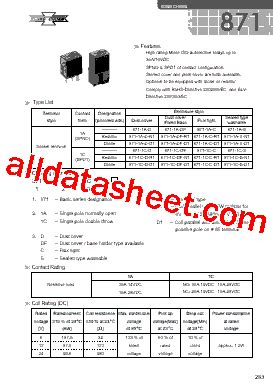 871-1A-C Datasheet(PDF) - Song Chuan Precision Company Ltd.