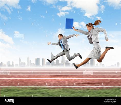 Business People Competing Stock Photo Alamy
