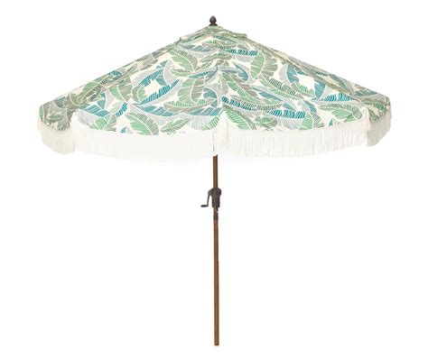 Broyhill 9 White And Green Palm Leaf Round Patio Umbrella Big Lots