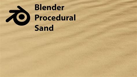 Blender Procedural Sand Texture Youtube