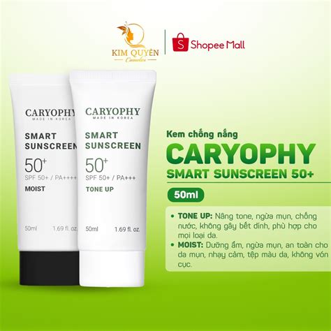 Tặng Bông TT Caryophy Kem Chống Nắng CARYOPHY Smart Sunscreen Tone Up