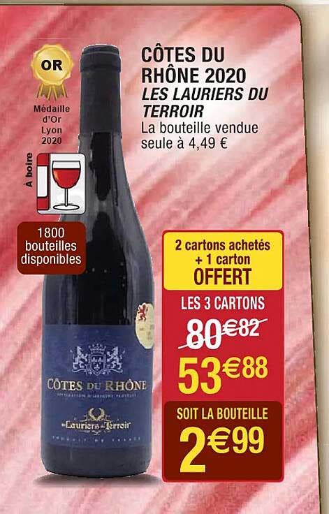 Promo Côtes Du Rhône 2020 Les Lauriers Du Terroir chez Cora iCatalogue fr